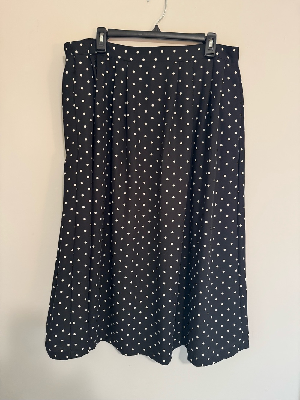 Sag Harbor Black Maxi Skirt with White Polka Dots